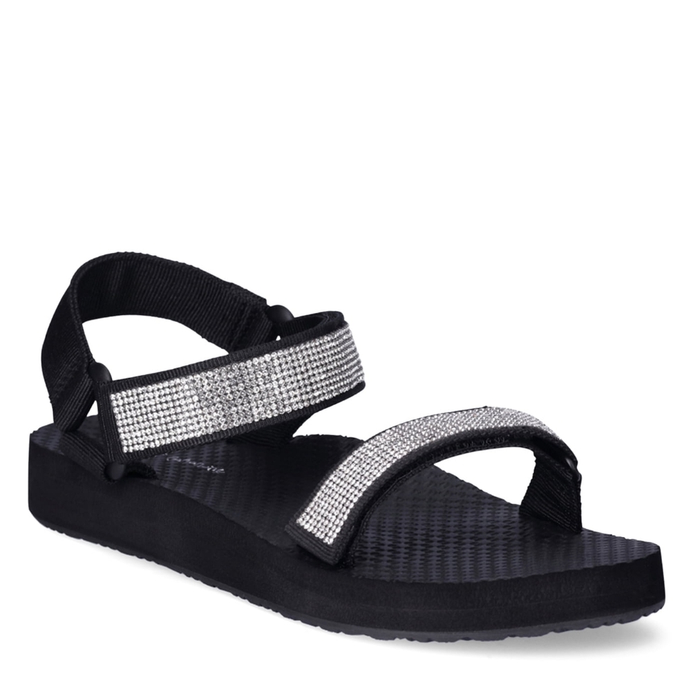 Time and Tru Black and Silver Sandals